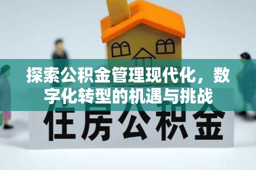 宣化探索公积金管理现代化，数字化转型的机遇与挑战