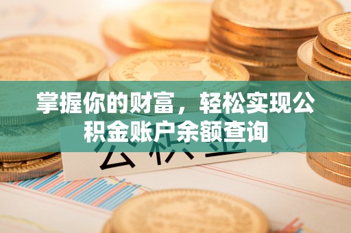指导掌握你的财富，轻松实现公积金账户余额查询