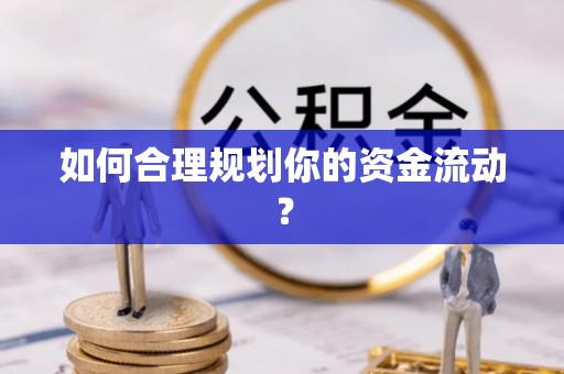 泾河如何合理规划你的资金流动？