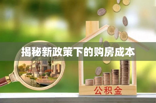 齐齐哈尔揭秘新政策下的购房成本
