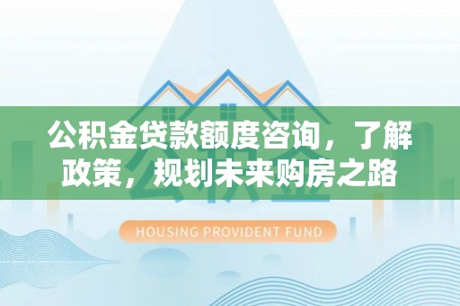 保税区公积金贷款额度咨询，了解政策，规划未来购房之路