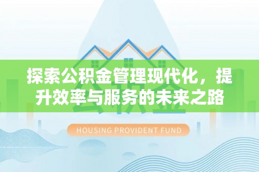 孟连探索公积金管理现代化，提升效率与服务的未来之路