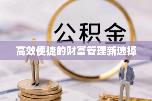 瑞金高效便捷的财富管理新选择